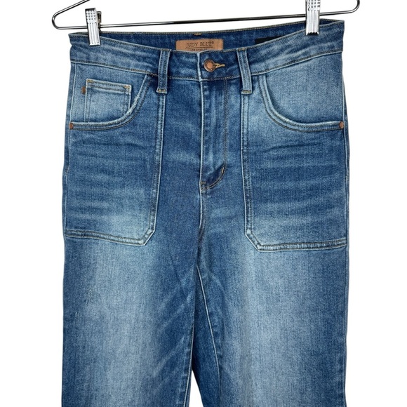 Judy Blue Utility High Rise Wide Leg Crop Jeans, Size 7/28 - Picture 6 of 13